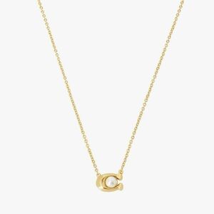 Coach Women's Pearl Signature Pendant Necklace